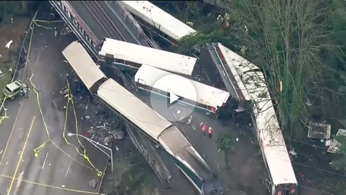 Accidente de tren en Tacoma (Washington, EEUU).