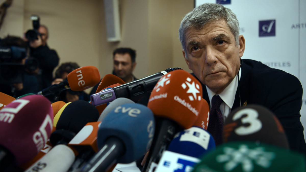 Ángel María Villar dio su primera rueda de prensa en años. (AFP)