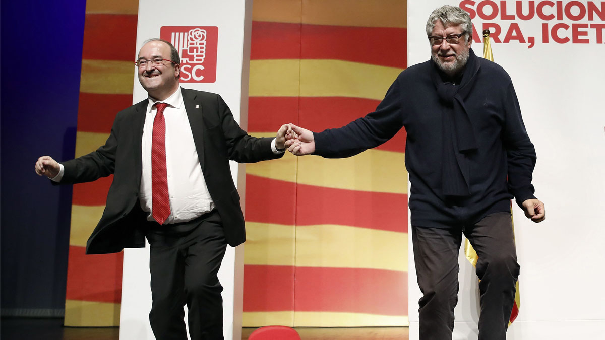 Miquel Iceta con Antoni Balmón (Foto: EFE)