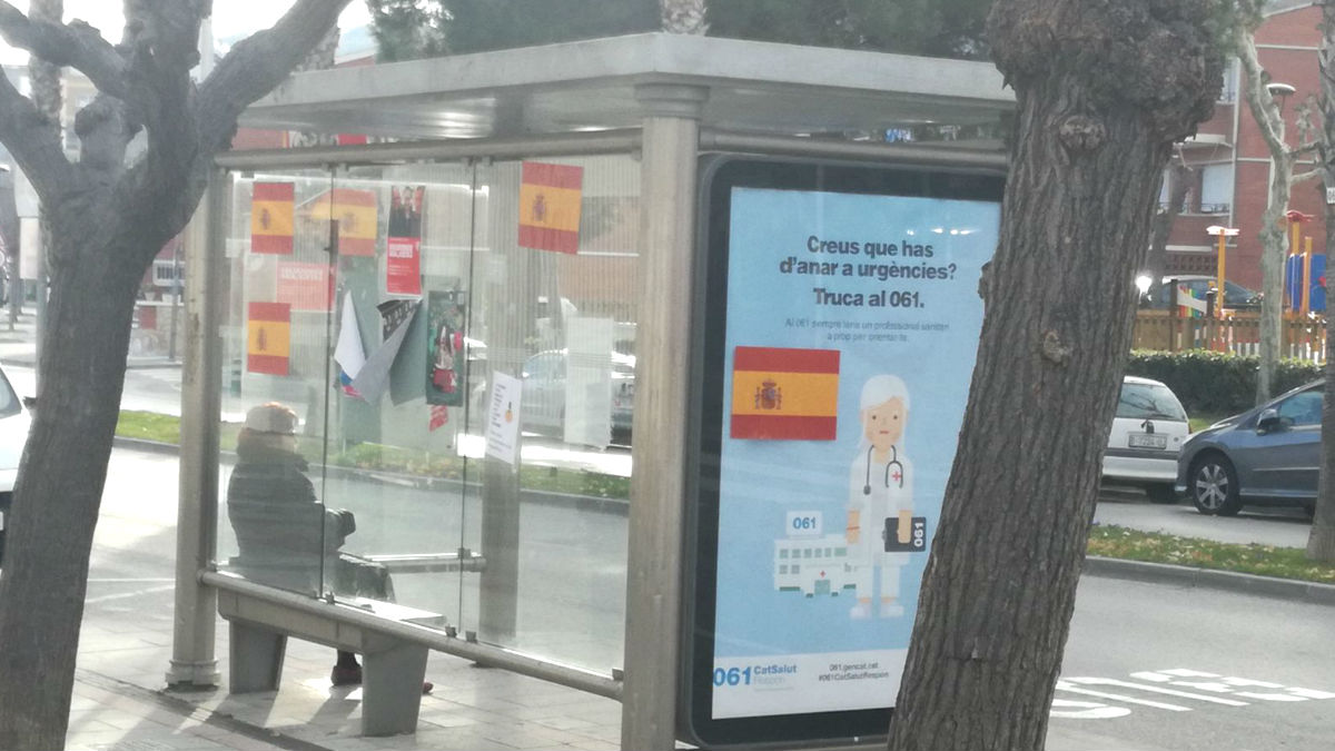 Banderas españolas inundan Barcelona, Lérida y otras ciudades catalanas en la víspera del 21-D