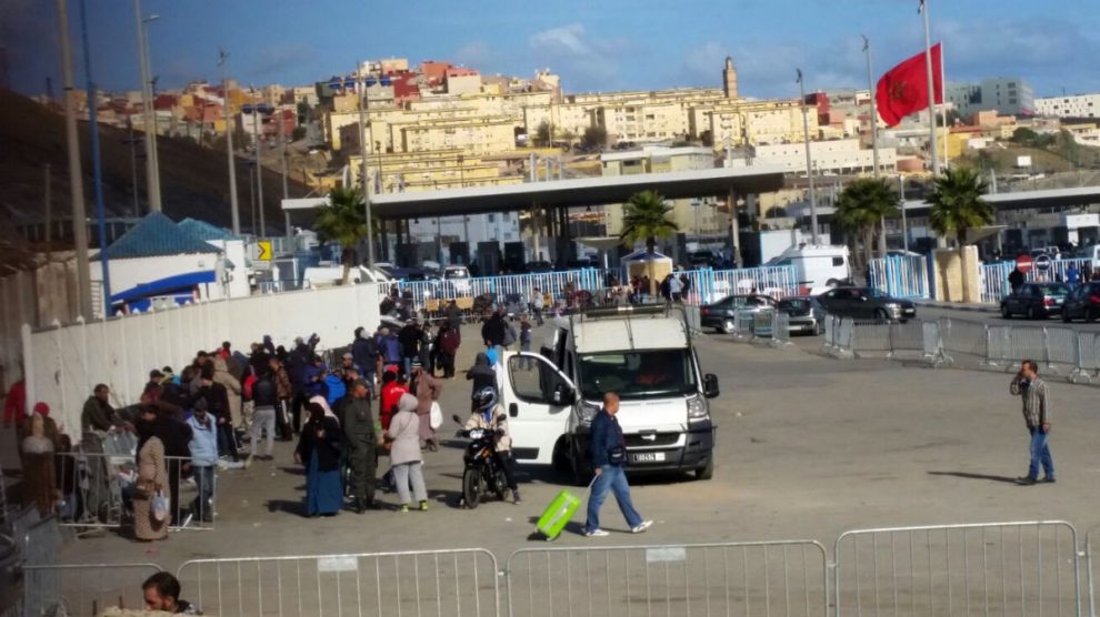 Paso de el Tarajal, en la frontera de Ceuta.