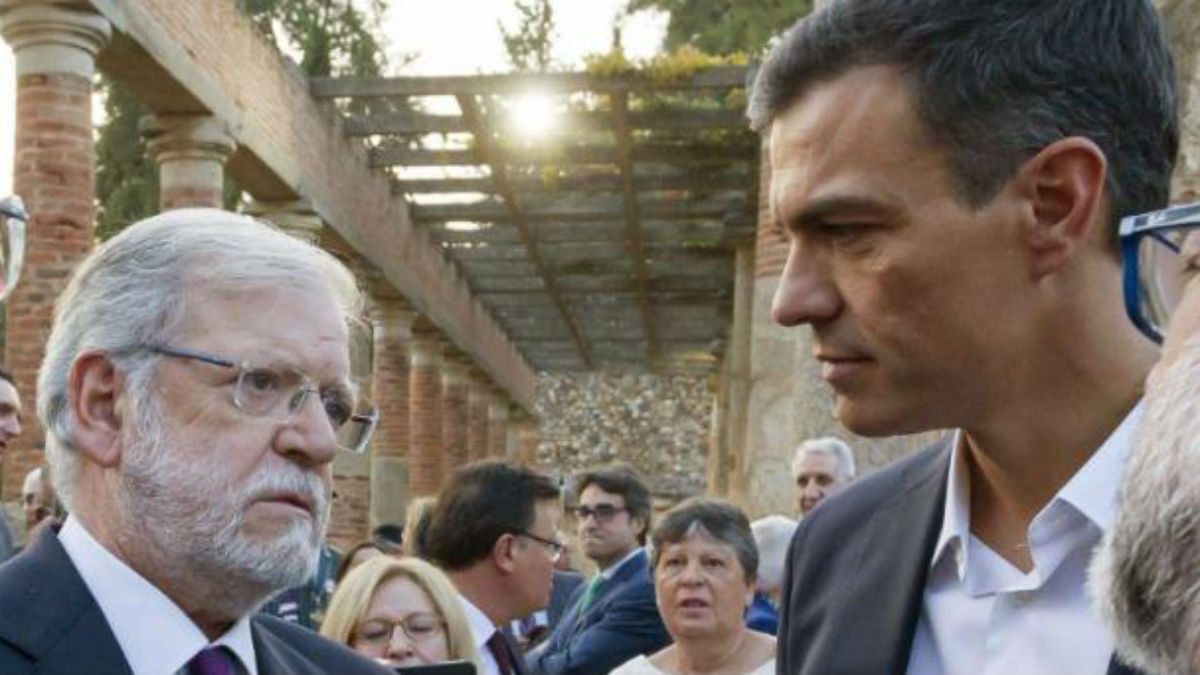 Juan Carlos Rodríguez Ibarra con Pedro Sánchez