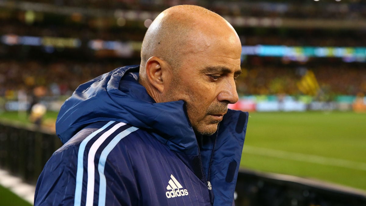 Jorge Sampaoli, en un partido de Argentina. (Getty)