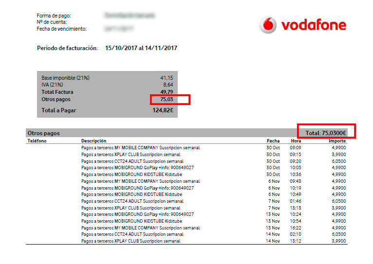 Vodafone corta la línea a un cliente que denunció el pago a terceros