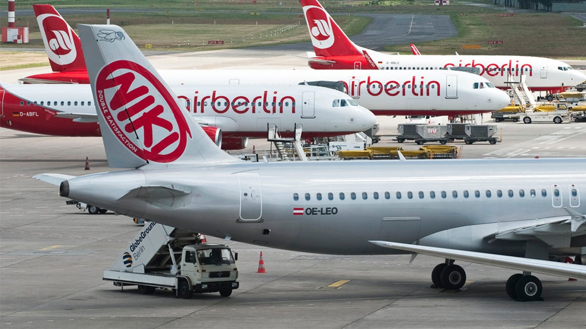 Aviones de Niki y Air Berlin (Foto: AFP)