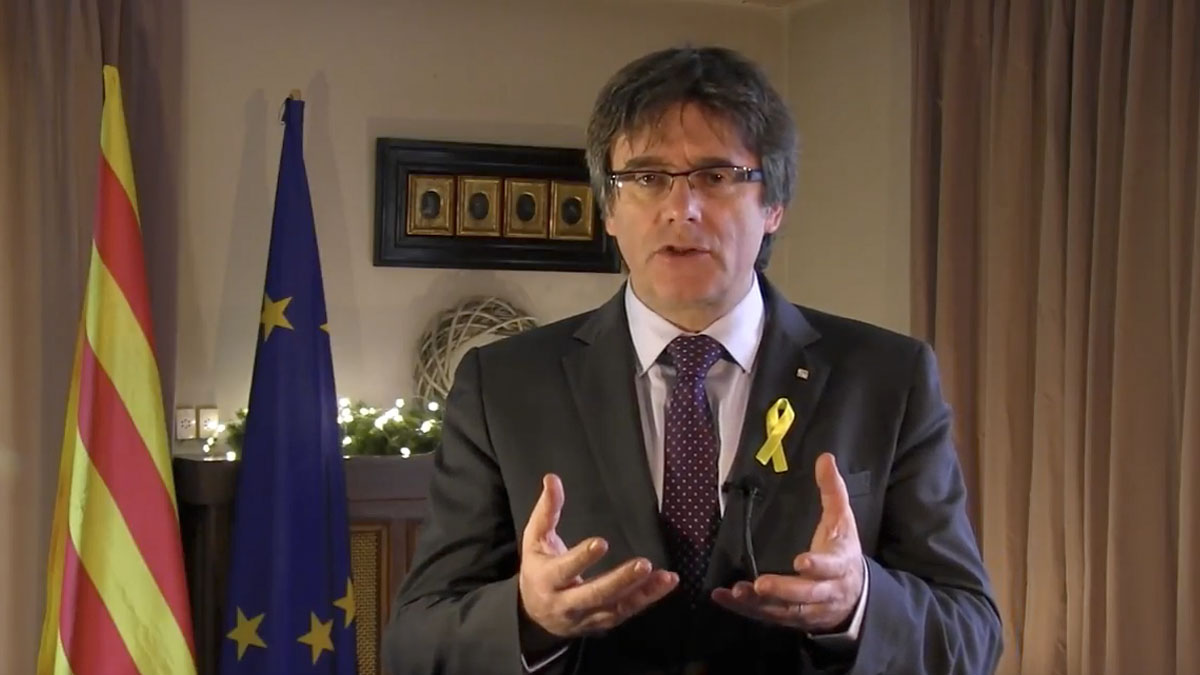 Carles Puigdemont durante su discurso de Año Nuevo