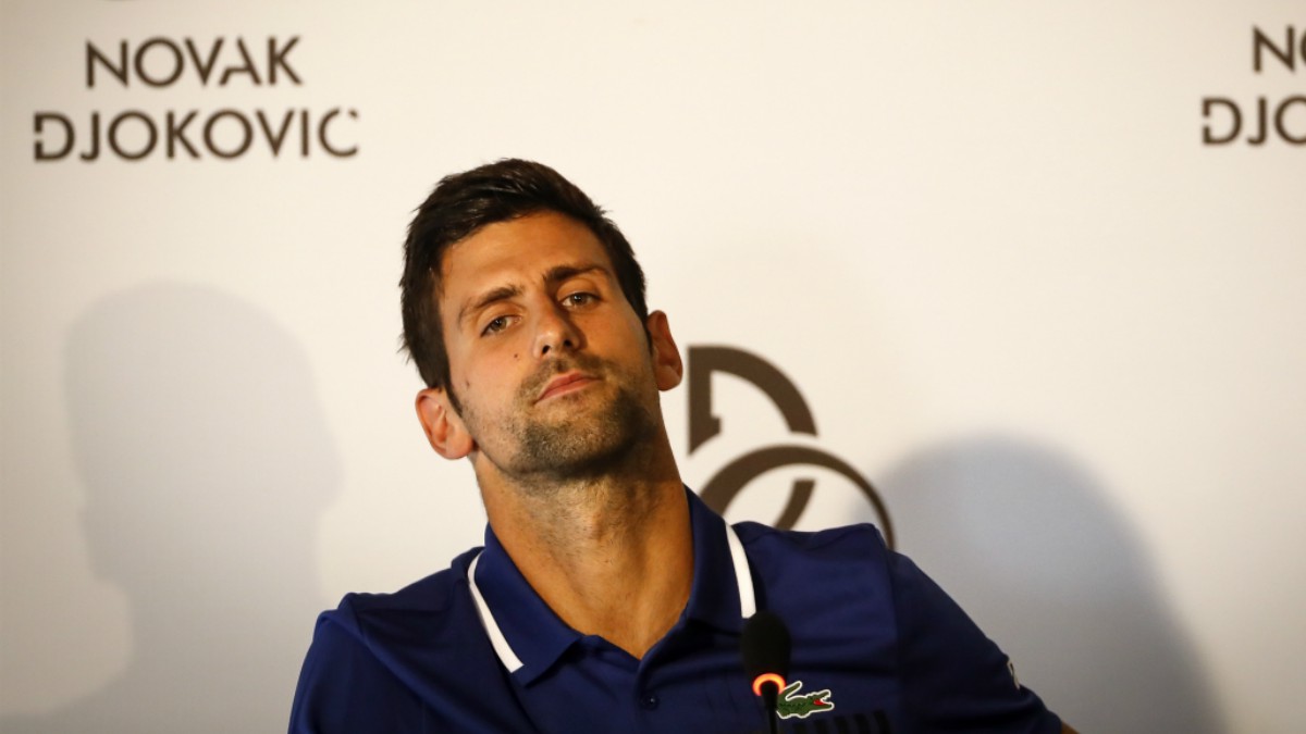 Djokovic, en rueda de prensa. (Getty)
