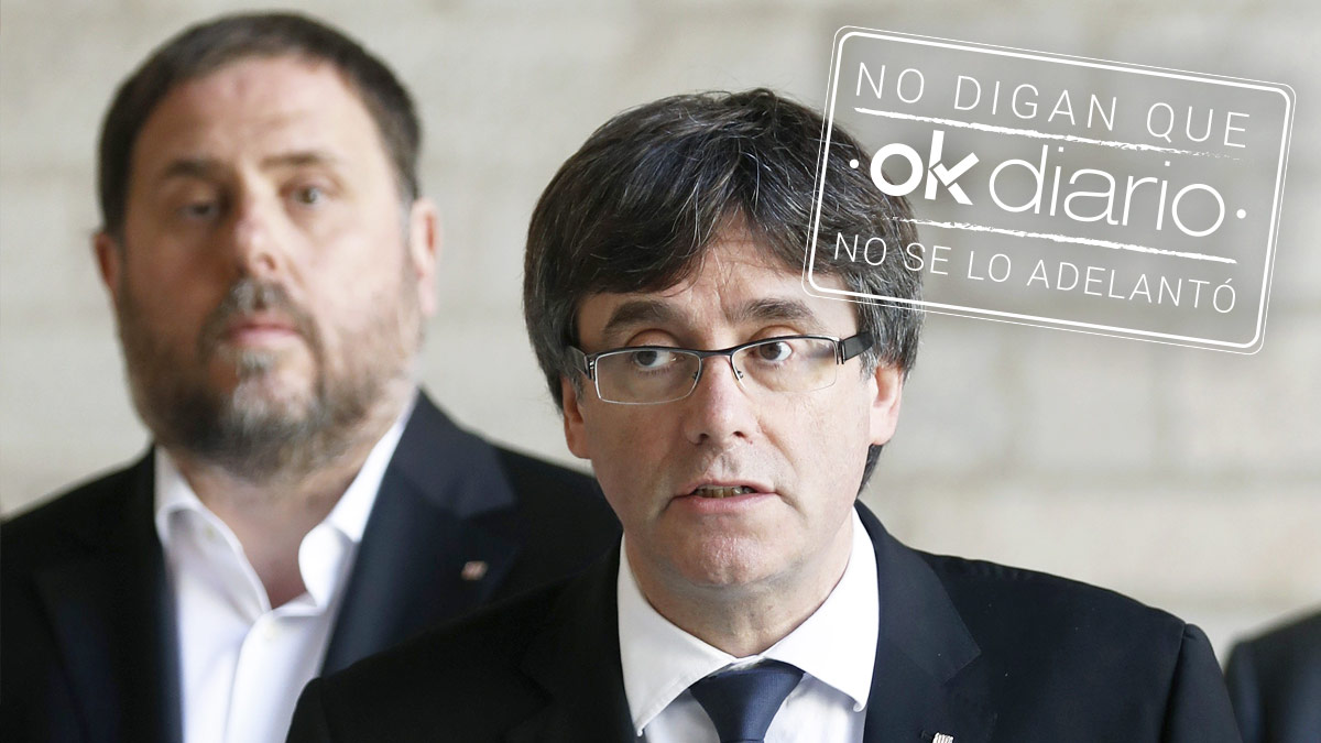 Carles Puigdemont y Oriol Junqueras. (Foto: EFE)