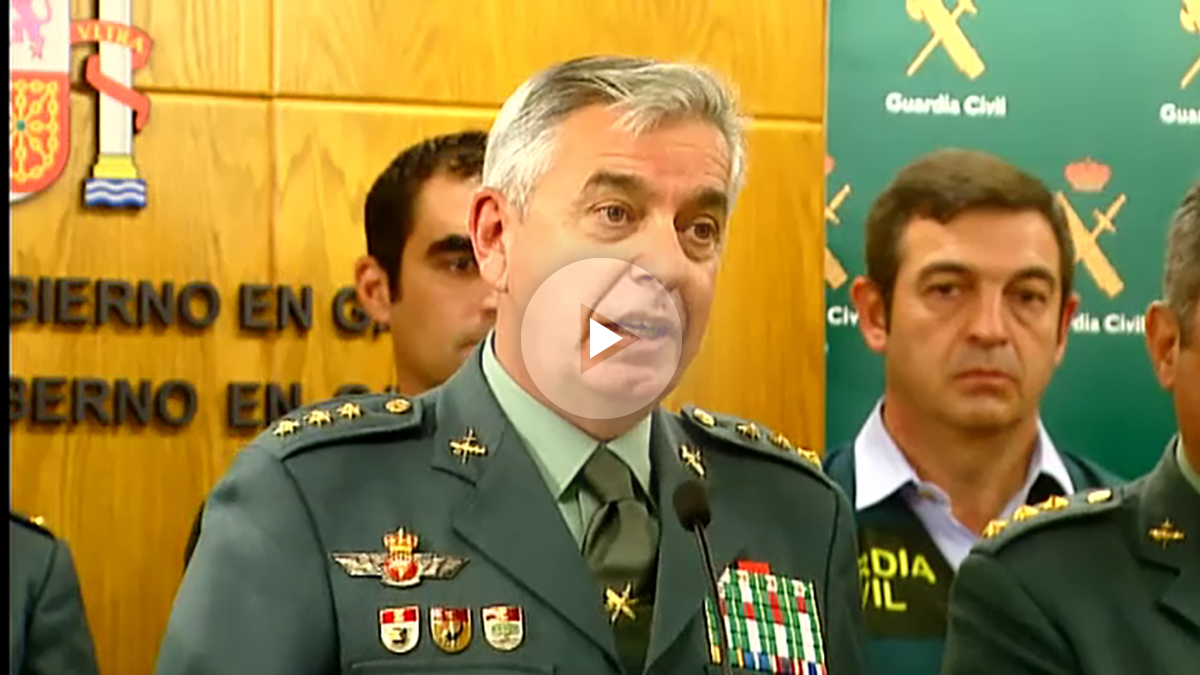 El coronel de la UCO, Manuel Sánchez Corbí, durante la rueda de prensa informativa sobre el caso Diana Quer.