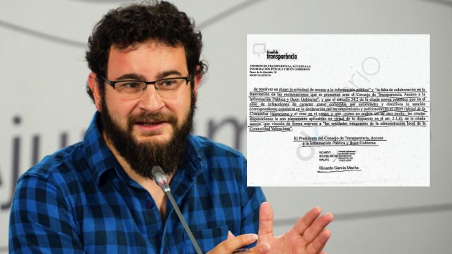 El Consejo de Buen Gobierno valenciano pide el cese del edil de Transparencia (Podemos) por ocultar gastos