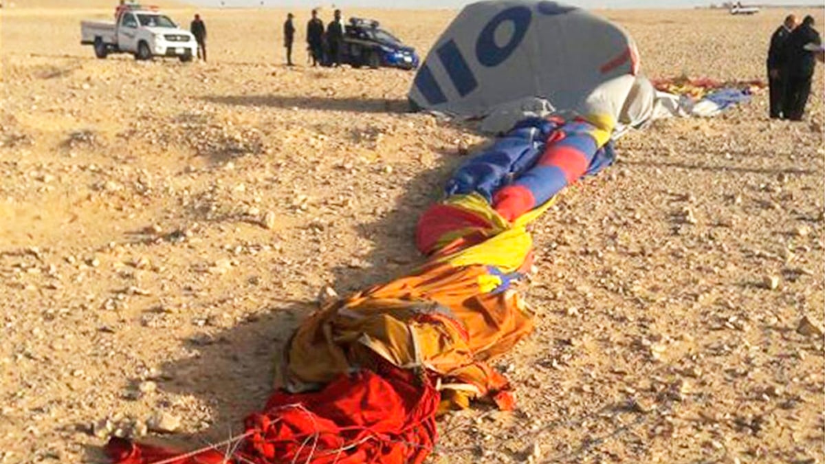Globo accidentado en Luxor.