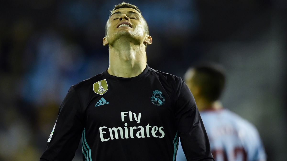 Cristiano se lamenta ante una de sus ocasiones falladas ante el Celta. (AFP)