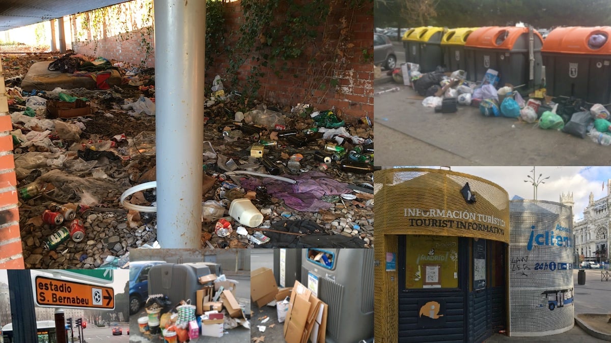 Alguno de los puntos más degradados de Madrid. (Fotos: OKDIARIO / TW)