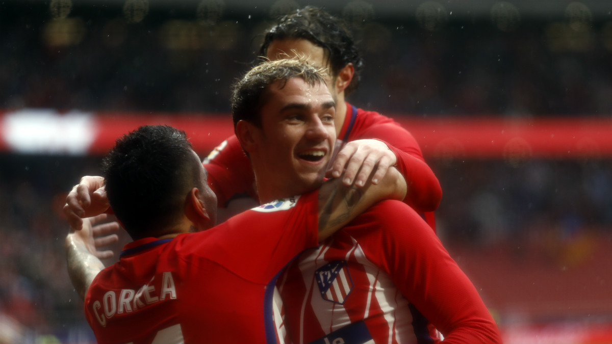 Antoine Griezmann celebra su gol ante el Getafe. (AFP)