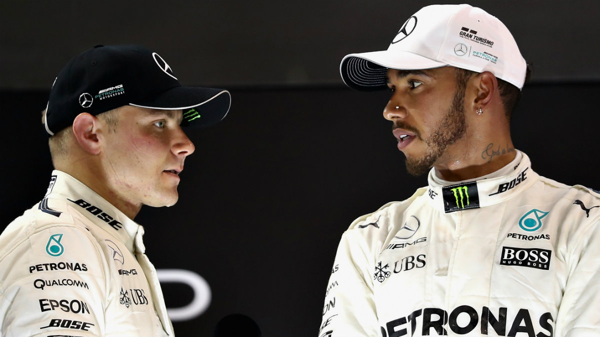 Bottas junto a Hamilton en un podio. (Getty)