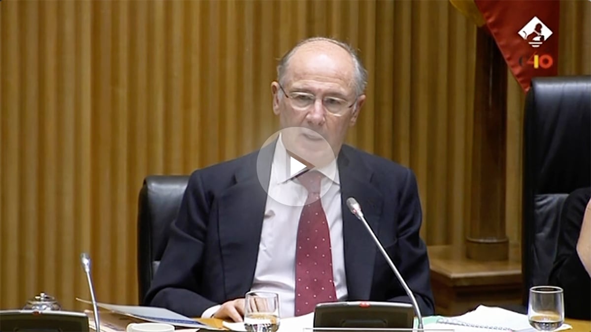 Rodrigo Rato, durante su comparecencia en el Congreso.