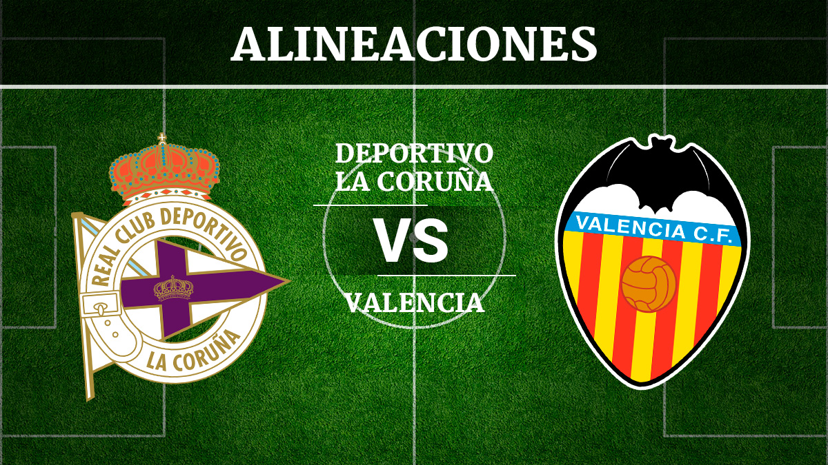 Consulta las posibles alineaciones del Deportivo de la Coruña vs Valencia