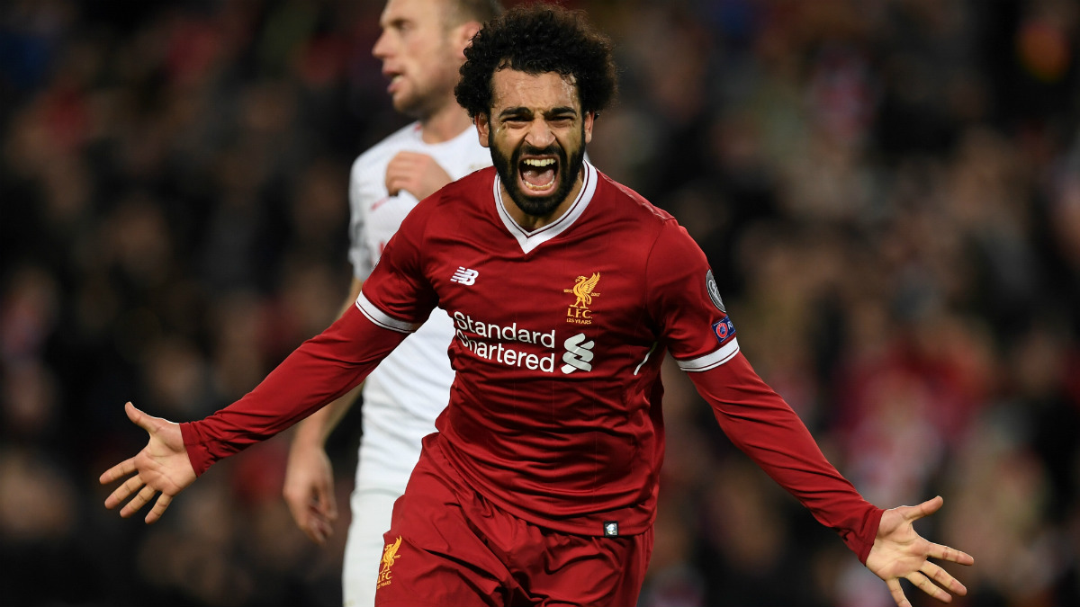 Mohamed Salah celebra un gol con el Liverpool. (AFP)
