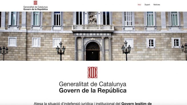 Aspecto de la web 'Govern de la República'.