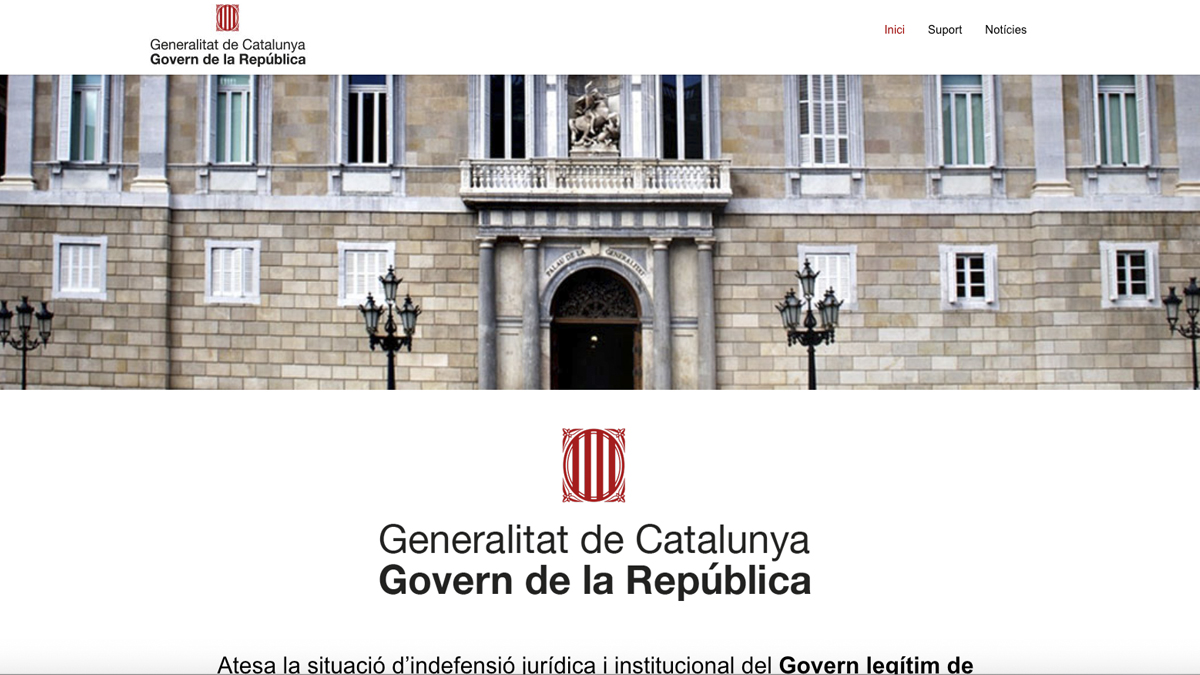 Aspecto de la web ‘Govern de la República’.