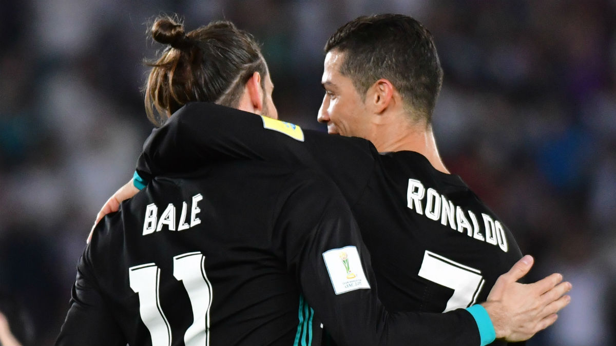 Cristiano Ronaldo y Bale celebran un gol. (AFP)