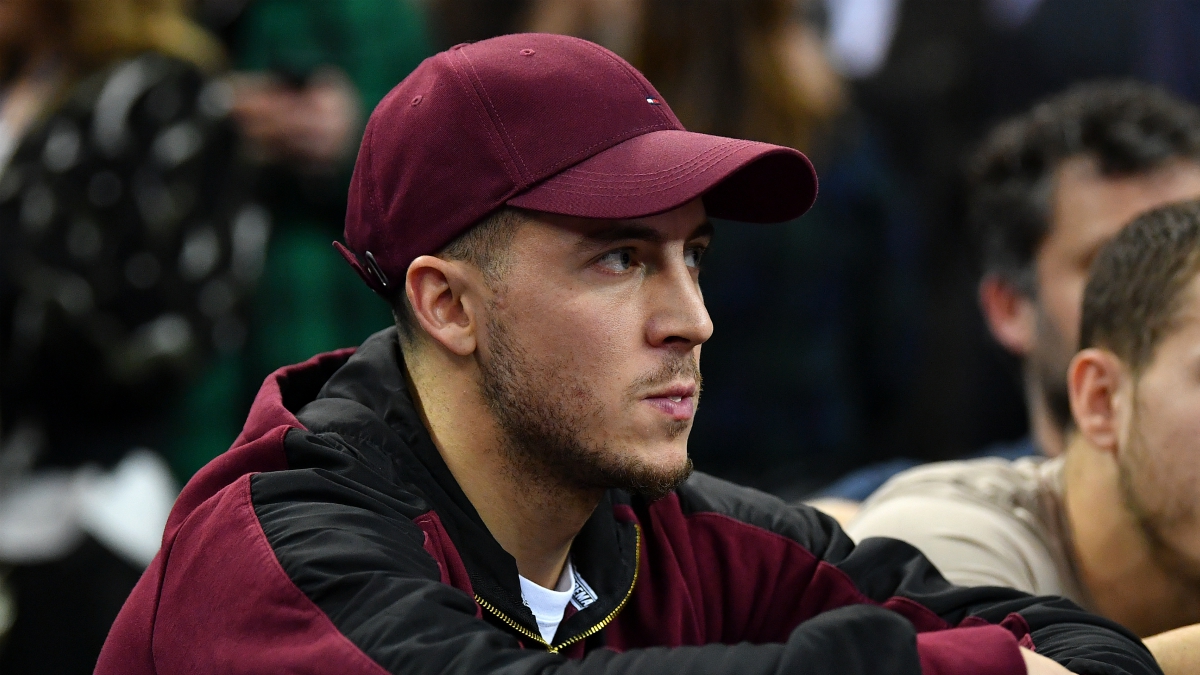 Eden Hazard durante el Boston Celtics-Philadelphia 76ers de la NBA. (Getty Images)