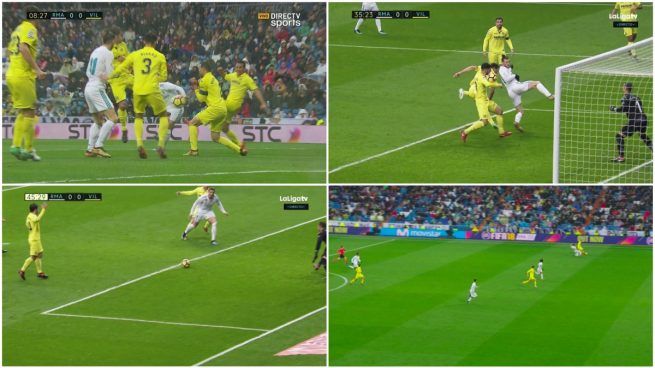 Todas las polémicas: el Real Madrid pidió dos penaltis, gol anulado a Bale y posición muy justa de Unal en el gol del Villarreal