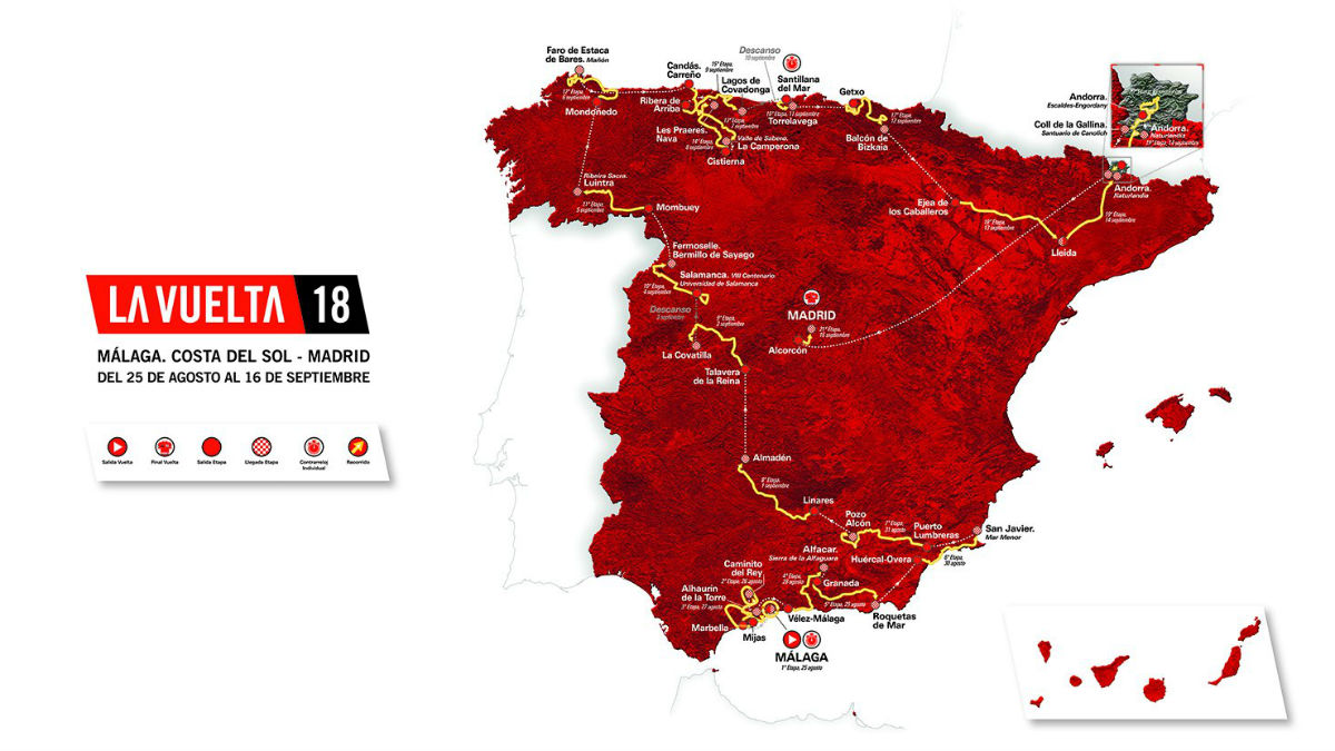Así será la Vuelta a España 2018.