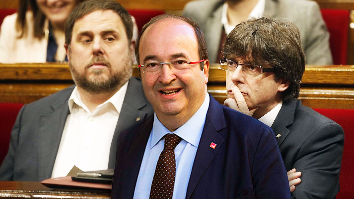 Oriol Junqueras, Miquel Iceta y Carles Puigdemont.