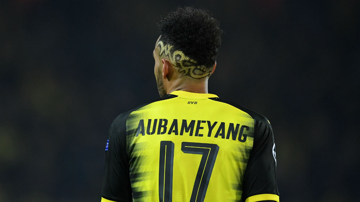 Aubameyang durante un partido con el Dortmund (Getty)