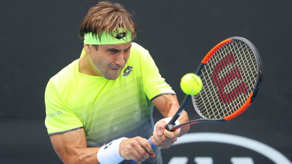 David Ferrer resta en un partido reciente. (Getty)