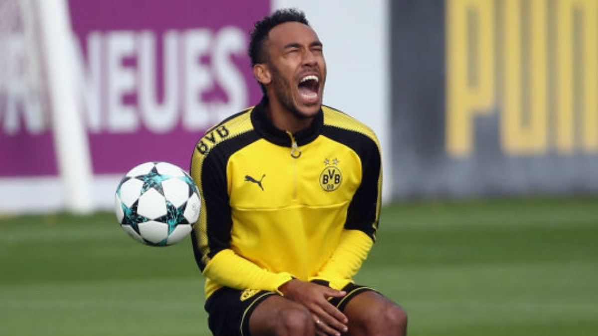 Aubameyang durante un entrenamiento con el Borussia Dortmund (Getty).