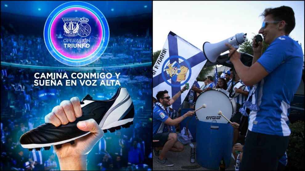 Cartel online del Leganés para el duelo ante el Real Madrid.