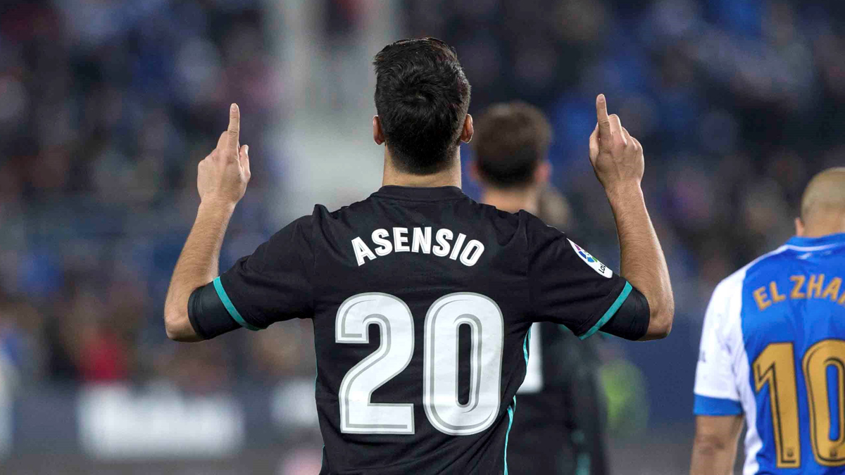 Marco Asensio celebra su gol ante el Leganés (EFE).