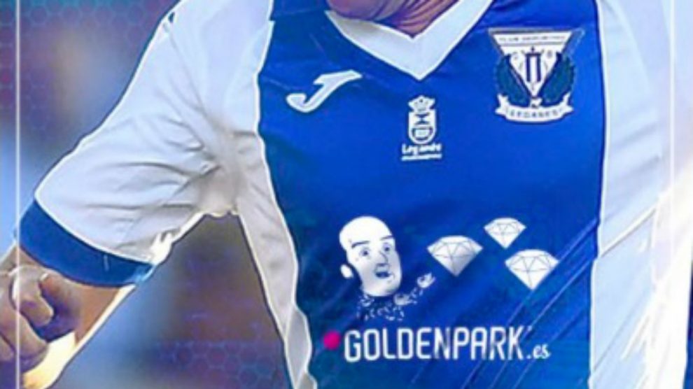 Diseño que lucirá el Leganés, ante el Real Madrid, en el que se rendirá homenaje a Chiquito de la Calzada (Twitter).