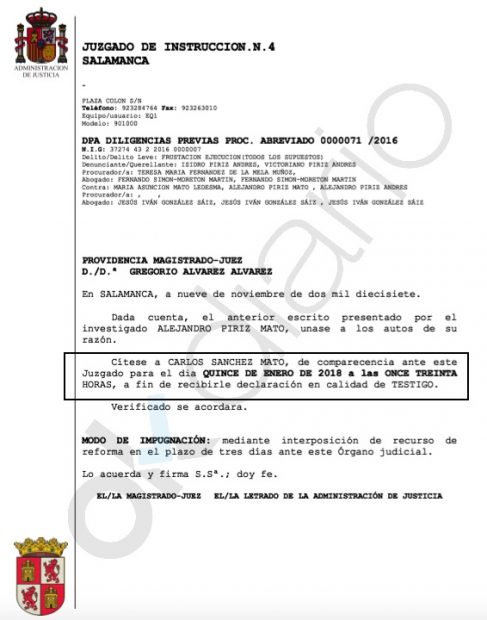 Nuevo lío judicial para Sánchez Mato: citado por un alzamiento de bienes en Salamanca