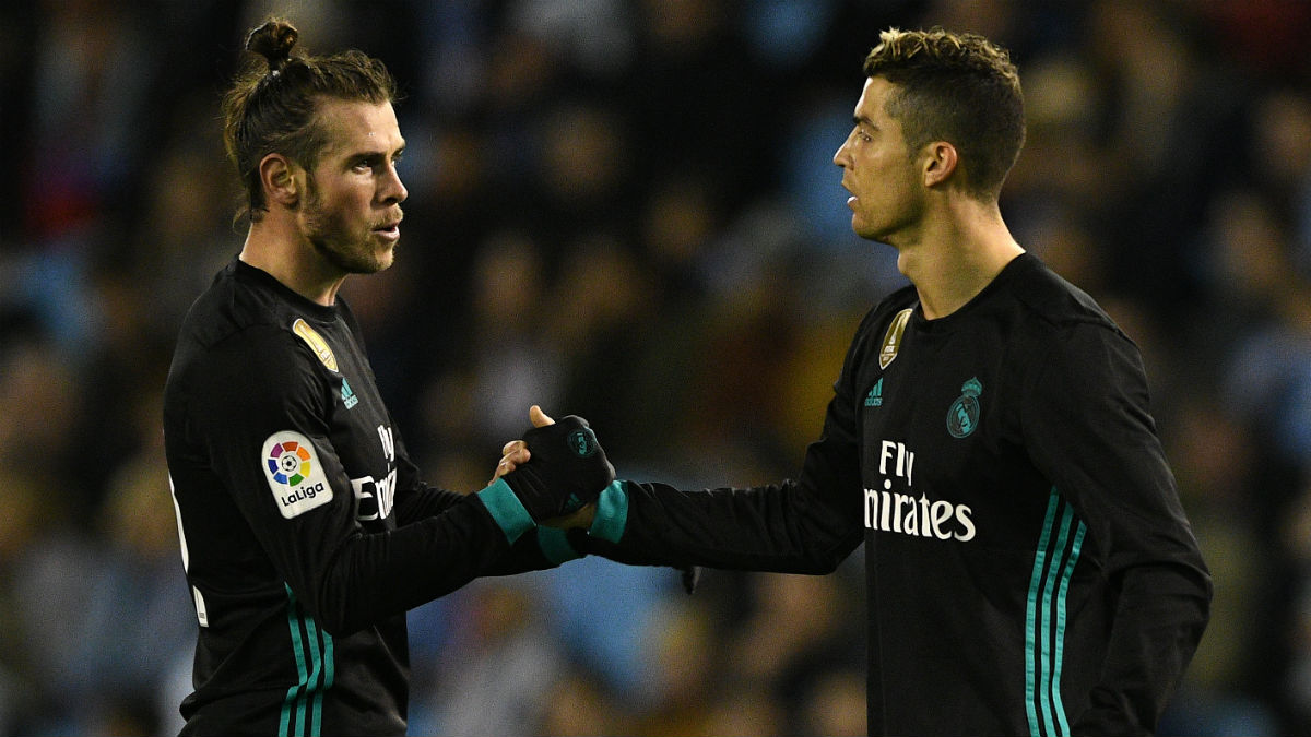 Bale y Cristiano se saludan. (Getty)