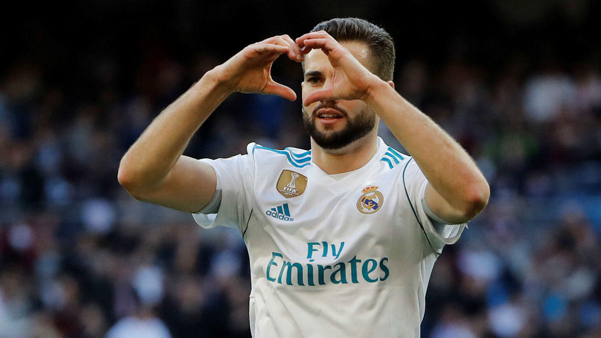 Nacho celebra su gol ante el Deportivo. (EFE)