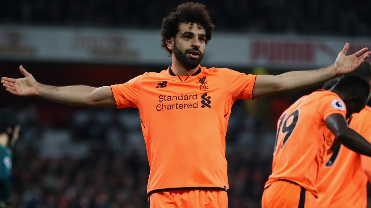 Salah celebra un gol con el Liverpool. (Getty Images)
