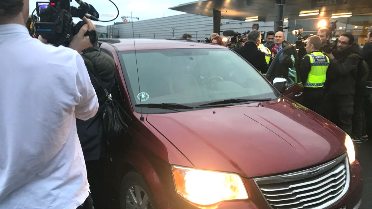Carles Puigdemont a su llegada a Copenhague. (Foto: OKDIARIO)