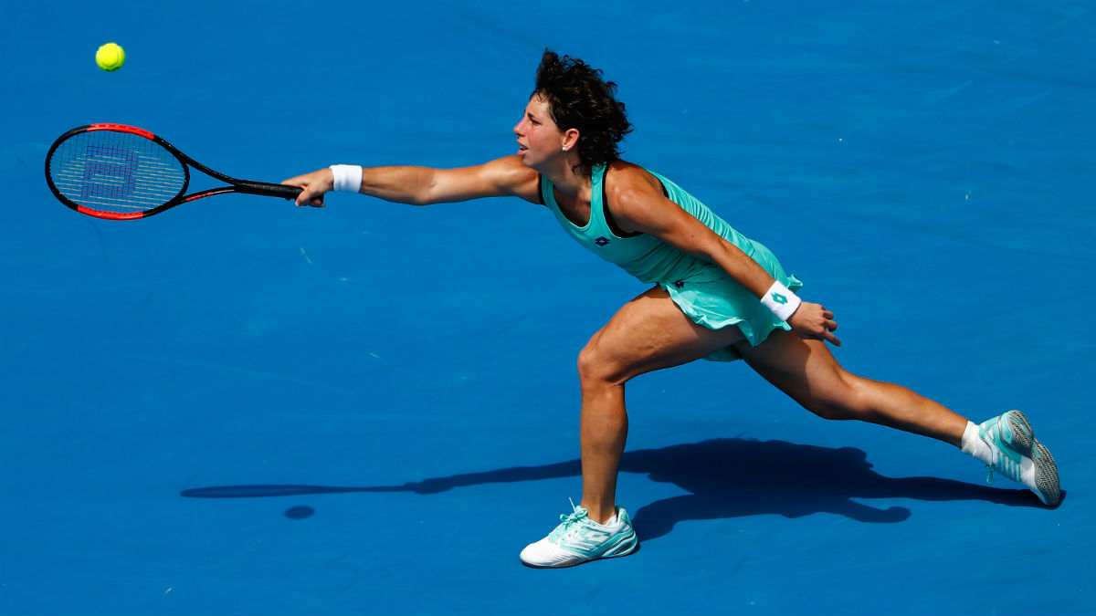 Carla Suárez, durante en el Open de Australia. (Getty)