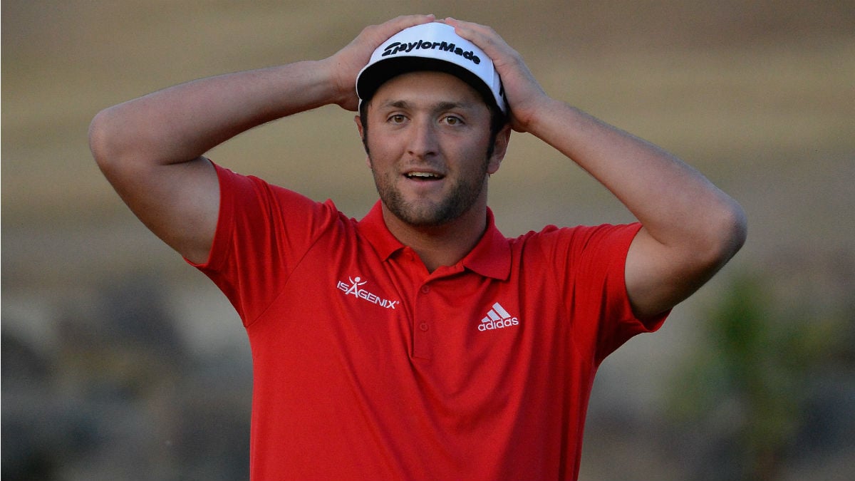 Jon Rahm celebra su victoria en el CareerBuilder Challenge. (Getty)