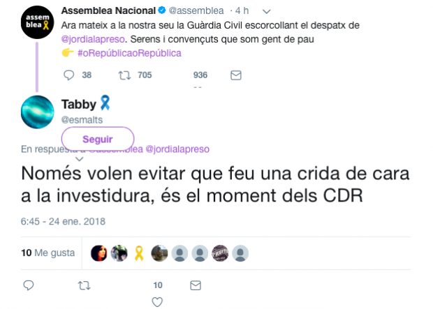 La ANC pide calma y los separatistas más radicales piden que ha llegado "el momento de los CDR"