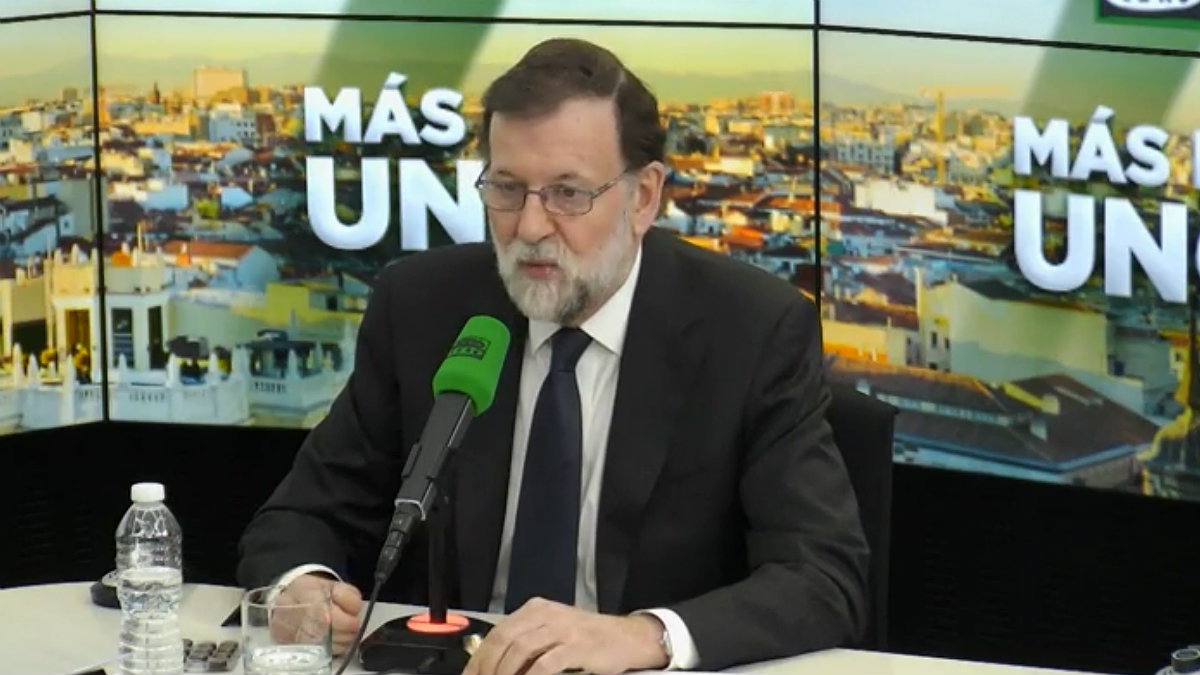 El presidente del Gobierno, Mariano Rajoy, durante su entrevista en Onda Cero.