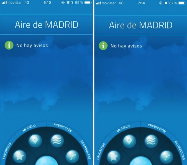 La app de calidad del aire de Carmena no avisa de los episodios de alta contaminación a tiempo