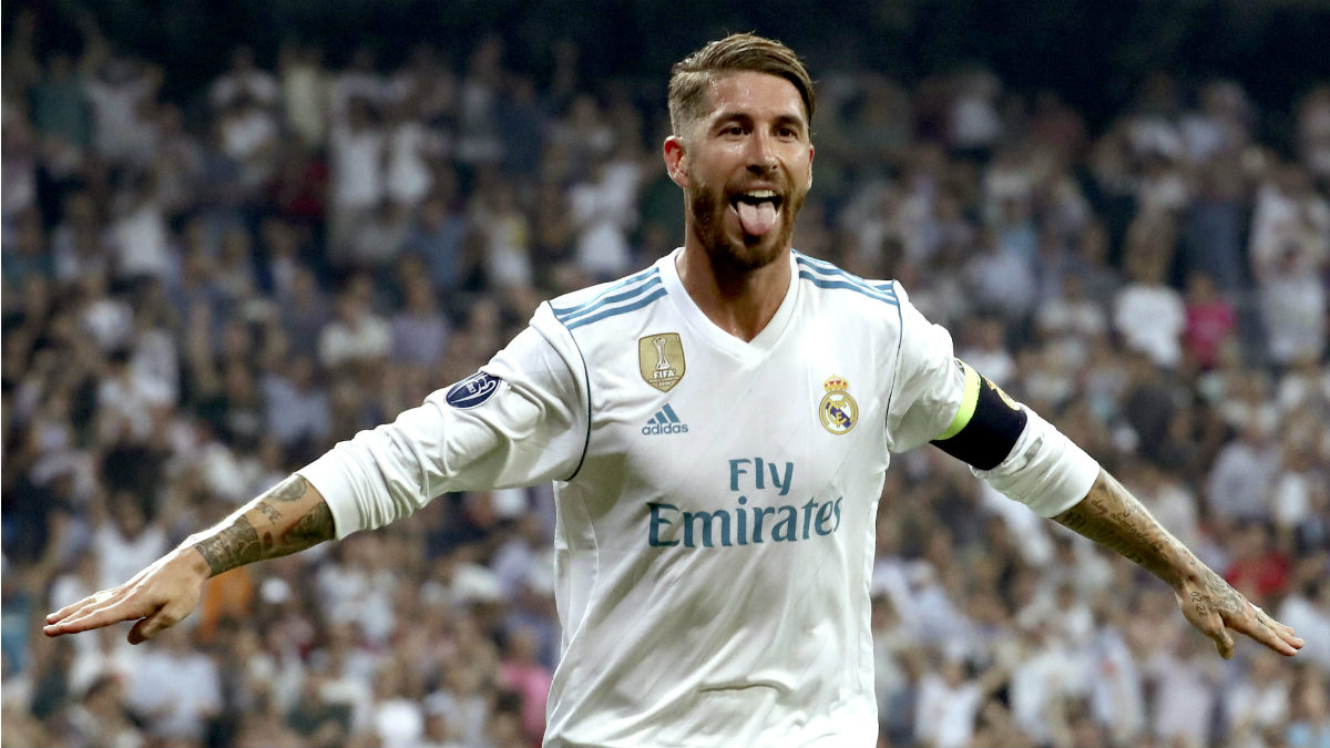 Sergio Ramos celebra un gol con el Real Madrid. (AFP)