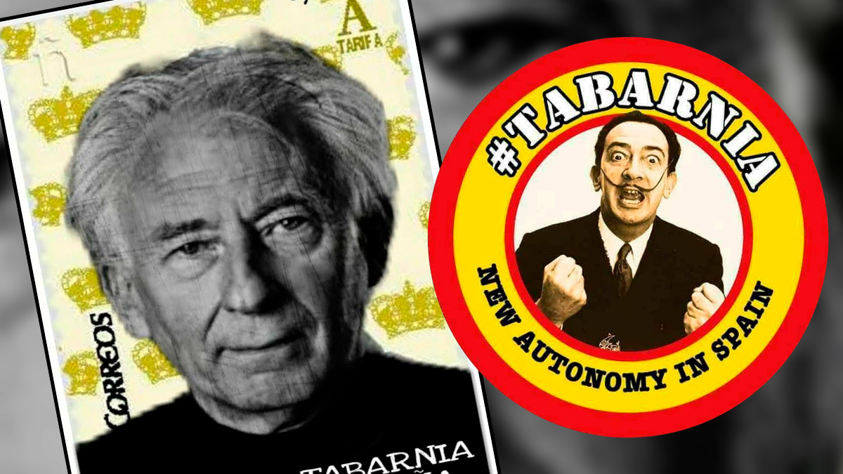 Retratos de Albert Boadella y de Salvador Dalí en los primeros sellos propuestos para Tabarnia