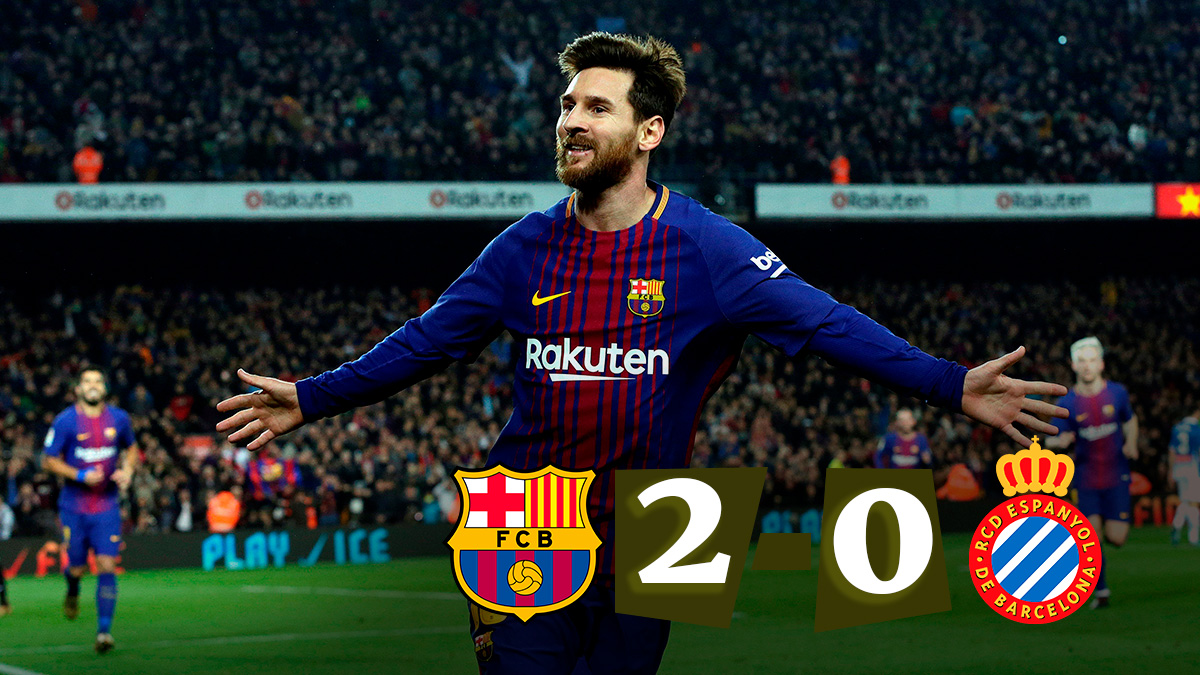 Leo Messi celebra el gol que dio el pase al Barcelona.