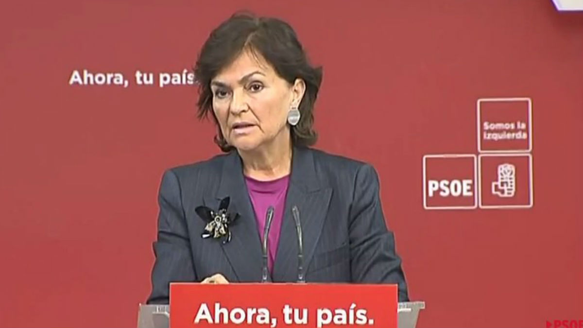 La secretaria de Igualdad del PSOE, Carmen Calvo.