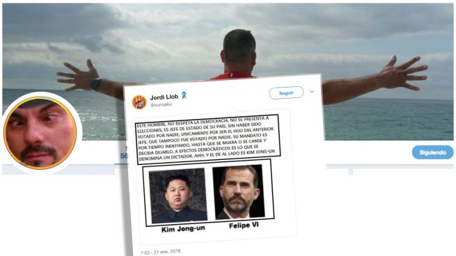 El cabo independentista Jordi Lloberas y uno de sus tuits